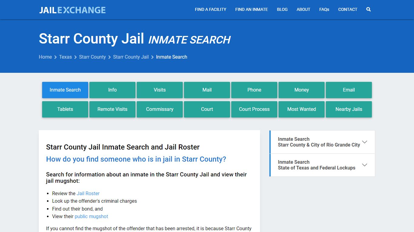 Inmate Search: Roster & Mugshots - Starr County Jail, TX